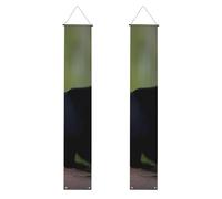 Rge and small black bears - 2 bandiere decorative in poliestere, per porta anteriore, patio, cerimonia, festa, riutilizzabile, lavabile, con aste e corde