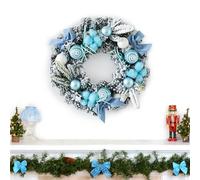 rge Corona pasquale primavera blu 30 cm ghirlanda per porta esterna fiori artificiali per la primavera e l'estate, adatta per tutte le stagioni per porta di casa, camino e decorazione da parete