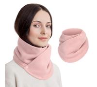 rge Scaldacollo invernale - Sciarpa in pile spesso con doppia fibbia, colletto per donne, snood, scaldacollo, accessorio alla moda per tutte le occasioni, Colore rosa