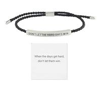 RGEVGER Braccialetti ispiratori da donna, braccialetto con scritta in lingua inglese "Don't Let The Hard Days Win", "Remember Who The Fck You Are", per famiglia, amici, ragazze, da indossare tutti i