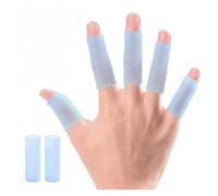 RGOEMHJ 10 Pezzi di Protezione Trasparente for Le Dita, Colore della Pelle, Manicotti in Silicone, proteggono Il Sollievo dalle vesciche dei Calli Adatto per Cucire e Scrivere(Blue)
