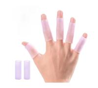 RGOEMHJ 10 Pezzi di Protezione Trasparente for Le Dita, Colore della Pelle, Manicotti in Silicone, proteggono Il Sollievo dalle vesciche dei Calli Adatto per Cucire e Scrivere(Purple)