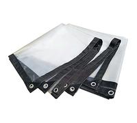 RGRE Telone Occhiellato Impermeabile Trasparente 3x8m, Telone Trasparente in Plastica Resistente, Resistente all'Acqua Antistrappo Telo con Occhielli in Metallo, Teloni per Coperture