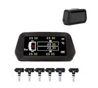 RGTTOTG Smart Solar TPMS 6 ruote 8Bar/116Psi per camion leggeri, camper, auto, SUV, veicolo d'affari esterno o sensore integrato, 6 funzioni di allarme, schermo grande (6 sensore TPMS integrato 8 bar)