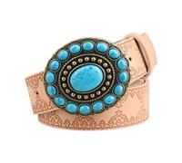 RGWYGCG Cinture in pelle occidentali per donne uomini cowgirl cowboy cintura, donne boho cinture per jeans, cintura country, Carne, 90CM/35.43''