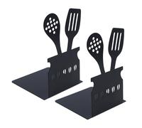 RGYBAO 2 fermalibri in metallo a forma di utensile da cucina, fermalibri in metallo, fermalibri decorativi per scrivania da ufficio e organizer per mensole