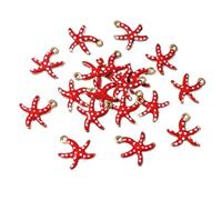 RGYBAO 20 decorazioni da appendere a forma di stella marina, facili da installare, accessori per gioielli, ciondoli per vari stili di interni, 10.5x10mm, Acciaio inossidabile, Nessuna pietra preziosa