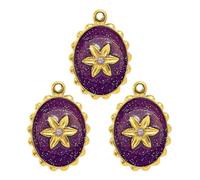 RGYBAO 3 eleganti ciondoli in acciaio placcato oro a forma di girasoli per donne, con carta dei tarocchi smaltata e ciondolo a forma di stella a mezzaluna, 2.1x1.5cm, Acciaio al titanio, Nessuna
