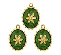 RGYBAO 3 eleganti ciondoli in acciaio placcato oro a forma di girasoli per donne, con carta dei tarocchi smaltata e ciondolo a forma di stella a mezzaluna, 2.1x1.5cm, Acciaio al titanio, Nessuna