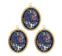 RGYBAO 3 eleganti ciondoli in acciaio placcato oro a forma di girasoli per donne, con carta dei tarocchi smaltata e ciondolo a forma di stella a mezzaluna, 2x1.5cm, Acciaio al titanio, Nessuna pietra