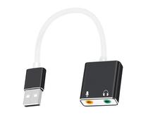 RGYBAO Adattatore audio USB, scheda audio esterna per PC e laptop, adattatore per microfoni USB a 3,5 mm per altoparlante cuffie