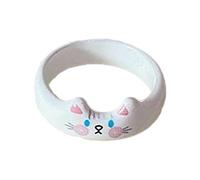 RGYBAO Anelli fatti a mano con gatti a tema animale, accessorio per donne e appassionati di moda Capodanno, 1.8-2cm, plastica/resina, Nessuna pietra preziosa