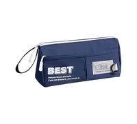 RGYBAO Astuccio di grande capacità per matite e penne, organizer da scrivania, con cerniere, per scuola e ufficio, Blu., 21*8*10cm, come da immagine