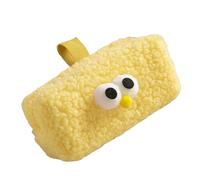 RGYBAO Astuccio in peluche con ampio scomparto per matite pelose, organizer per penne, borsa da viaggio per trucchi per studentesse, donne e ragazze, Giallo, 18*8*7cm, come da immagine