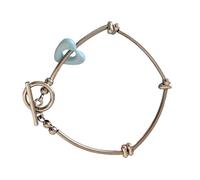 RGYBAO Braccialetto regolabile con perline con ciondolo a forma di cuore in lega e perline in resina facili da usare, per donne e ragazze, 17cm, Metallo, Nessuna pietra preziosa