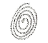 RGYBAO Collana a catena con perle quadrate hip hop per uomo moderna robusta in acciaio inossidabile gioielli alla moda catena accessorio, 60cm, Acciaio al titanio, Nessuna pietra preziosa