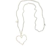 RGYBAO Collana alla moda in lega d'argento con design minimalista a forma di cuore, stile coreano, catena lunga, One Size, come descritto, come descritto