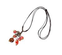 RGYBAO Collana fatta a mano in ceramica con foglia design unico gioielli portatili con catena regolabile per donne alla moda abbigliamento casual, 50-60cm, Corda + plastica, Nessuna pietra preziosa