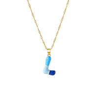 RGYBAO Collana in lega con lettera colorata personalizzata, catena regolabile, da indossare tutti i giorni, con ciondolo a forma di lettera per le donne, 55+3CM, Metallo, Nessuna pietra preziosa