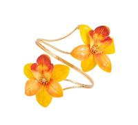 RGYBAO Elegante bracciale in ferro con design Frangipani, comodo da indossare, regolabile, gioiello per lei regalo unico, gioielli per il corpo da donna da indossare tutti i giorni con anelli floreali