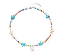RGYBAO Elegante collana a strati per gite in spiaggia e per tutti i giorni, alla moda, con catena regolabile di perline, 21-50cm, Perline, Nessuna pietra preziosa