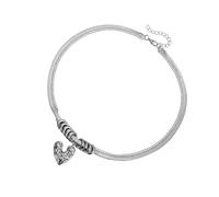 RGYBAO Elegante collana con ciondolo a forma di cuore in metallo, multifunzionale, a doppio strato, adatta per l'uso quotidiano e per feste, gioielli alla moda a catena metallica a strati
