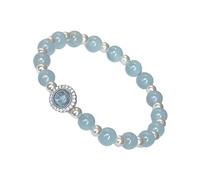 RGYBAO Elegante donna con perle di acquamarina naturale che offre un tocco di eleganza e comfort per l'uso quotidiano Gioielli da donna alla moda, 12 1/8, come descritto