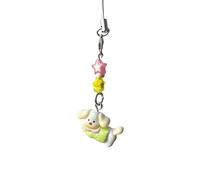 RGYBAO Grazioso ciondolo a forma di bassotto in stile cartone animato, in resina, portatile e facile da attaccare, per donne e studenti, 13cm, Resina, Nessuna pietra preziosa
