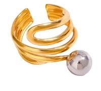 RGYBAO Linea irregolare Acciaio inossidabile Impilabile Banda Accessori per dita Accessori per dita Anelli di apertura regolabili leggeri Anelli in acciaio inossidabile Semplici, One Size, come