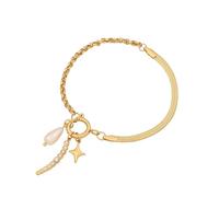 RGYBAO Moderno ciondolo a forma di cuore elegante catena con fiore alla moda gioielli da polso regalo per donne che amano i dettagli gioielli eleganti da donna, Misura unica, come descritto