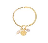 RGYBAO Moderno ciondolo a forma di cuore elegante catena con fiore alla moda gioielli da polso regalo per donne che amano i dettagli gioielli eleganti da donna, Misura unica, come descritto