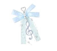 RGYBAO Portachiavi a forma di stella con fiocco e note a pois, accessorio alla moda in poliestere robusto per donne e ragazze, elegante portachiavi per borsa, Blu, Taglia unica