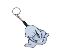 RGYBAO Portachiavi interattivo a forma di gatto con palline rotanti, decorazione per zaino, elegante portachiavi divertente per borsa, Come da immagine, 6.5x6.7cm