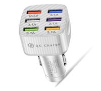 RGYBAO Quick Charging3.0 30W Adattatore di ricarica per auto, 6 porte di ricarica per auto per sigarette USB Ricarica rapida annuncio