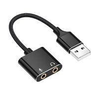 RGYBAO Scheda audio esterna USB 2 in 1 per cuffie e microfono, cavo adattatore audio HiFi per giochi e streaming