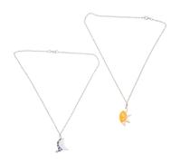 RGYBAO Set di 2 collane in lega di sole e luna, eleganti collane per coppie, ciondoli d'amore, gioielli per uso quotidiano e festa, 4,1 x 3,4 cm, metallo, non una pietra preziosa, 4.1x3.4cm, Metallo