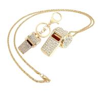 RGYBAO Set di 2 portachiavi e collana con fischietto con strass e struttura in lega, 6 eleganti opzioni di colore per l'uso quotidiano, 43.5cm/4.3x1.9cm/4.4x2cm, Metallo, Nessuna pietra preziosa