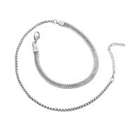 RGYBAO Strategico Wrap Plan Element2 2 Bracciale rigido in acciaio per uomini e donne anallergico gioielli permanenti per l'uso quotidiano Wrap Around Chain Bangle, Misura unica, come descritto