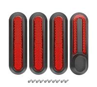 RGZD 4pcs Copri Ruota Monopattino Copriruote Anteriori Copriruota Posteriori Mozzo Cappucci Protettivi con Striscia Riflettente per Xiaomi M365, PRO, 1S, Essential, Pro2, Mi3