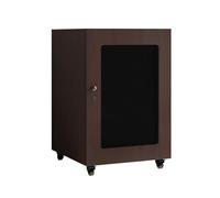 RGZFYH HIFI Rack Mobiletto multimediale con porta in rete traspirante e serratura di sicurezza Mobiletto stereo con gestione cavi e ruote Supporto for giradischi for la casa TV(Walnut,3 tier)