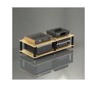 RGZFYH HIFI Rack Supporto for supporti audio AV, mobile audio-video moderno, supporto for componenti stereo, supporto HiFi, console di gioco in legno, ripiano for giradischi CD TV(Natural,2 Tier)