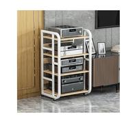 RGZFYH HIFI Rack Supporto HIFI regolabile for audio-video, moderno supporto multimediale AV con ruote, supporto for torre audio in metallo, console di gioco mobile for la casa TV(Wit,4 Tier)