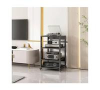 RGZFYH HIFI Rack Supporto multimediale AV con ruote, regolabile, for console di videogiochi, giradischi moderno, supporto a torre for DVD e CD audio TV(4 Tier(90cm))