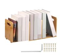RHAIQBVC Libreria da scrivania in legno di bambù, da 32 cm a 60 cm, espandibile, con manici per il trasporto, piccola libreria portatile per forniture per ufficio e casa