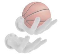 RHAIQBVC Scaffale per palloni da basket a forma di mano per casa, montaggio a parete, facile installazione, salvaspazio, supporto unico per palline da basket e calcio (2 pezzi, bianco)