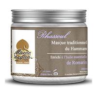Rhassoul in polvere all'olio essenziale di rosmarino, argilla purificante 100% naturale e ipoallergenica, maschera per pelle e capelli, 250 g