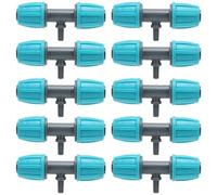Rhawuy 16mm to 4/7 Barbed Tee Irrigation Connector | PE Material for Garden/Greenhouse/Courtyard | 10PCS Reducing Tee Fitting with Leak - Proof Design