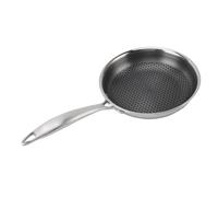 Rhawuy 316 Stainless Steel Frying Pan | Compound Bottom for Even Heat & Prevents Sticking | Universal Pan for Induction/Gas/Electric Cooktops | Easy Care & Dishwasher Safe (24cm)