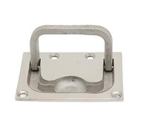 Rhawuy 316 Stainless Steel Marine Flush Handle | Robust Ring Pull for Boat Hatches/Cabinets/RVs | Polished Foldable Lift Latch | No Drilling Replacement