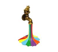 Rhawuy Amphibian Rainbow Faucet Ornament | Composite Garden Statue for Outdoor Patio Decor/Pond/Rockery | Handcrafted Animal Figurine with Rustic Charm